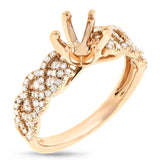 0.57ct 14k Yellow Gold Diamond Semi-mount Ring Size 6.5