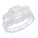 1.75ct 14k White Gold Diamond Baguette Lady's Ring Size 8.5