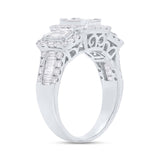 1.75ct 14k White Gold Diamond Baguette Lady's Ring Size 8.5
