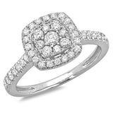 0.60ct 14k White Gold Diamond Lady's Ring Size 5