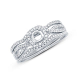 0.29ct 14k White Gold Diamond Semi-mount Ring for 0.25ct Center 3-pc