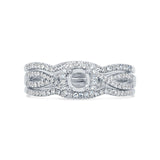 0.29ct 14k White Gold Diamond Semi-mount Ring for 0.25ct Center 3-pc
