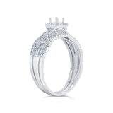 0.29ct 14k White Gold Diamond Semi-mount Ring for 0.25ct Center 3-pc
