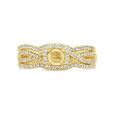 0.29ct 14k Yellow Gold Diamond Semi-mount Ring for 0.25ct Center 3-pc