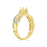 0.29ct 14k Yellow Gold Diamond Semi-mount Ring for 0.25ct Center 3-pc
