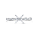 0.13ct 14k White Gold Diamond Semi-mount Ring for 1.00ct Center