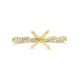 0.13ct 14k Yellow Gold Diamond Semi-mount Ring for 1.00ct Center