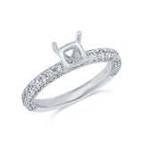 1.12ct 14k White Gold Diamond Semi-mount Ring for 1.25ct Center