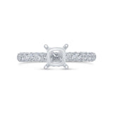 1.12ct 14k White Gold Diamond Semi-mount Ring for 1.25ct Center