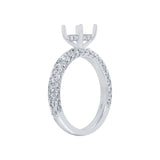 1.12ct 14k White Gold Diamond Semi-mount Ring for 1.25ct Center