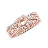 0.29ct 14k Rose Gold Diamond Semi-mount Ring for 0.25ct Center 3-pc