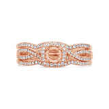 0.29ct 14k Rose Gold Diamond Semi-mount Ring for 0.25ct Center 3-pc