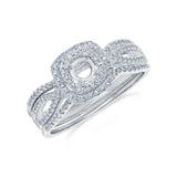0.35ct 14k White Gold Diamond Semi-mount Ring for 0.25ct Center 3-pc