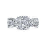 0.35ct 14k White Gold Diamond Semi-mount Ring for 0.25ct Center 3-pc