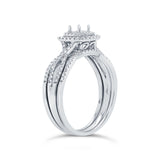 0.35ct 14k White Gold Diamond Semi-mount Ring for 0.25ct Center 3-pc