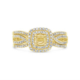 0.35ct 14k Yellow Gold Diamond Semi-mount Ring for 0.25ct Center 3-pc