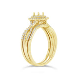 0.35ct 14k Yellow Gold Diamond Semi-mount Ring for 0.25ct Center 3-pc