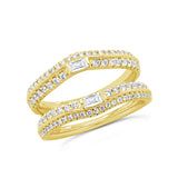0.61ct 14k Yellow Gold Diamond Lady's Ring Guard