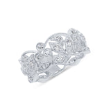 1.26ct 14k White Gold Diamond Lady's Leaf Ring