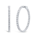 2.18ct 14k White Gold Diamond Hoop Earring