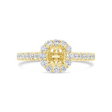 0.48ct 18k Yellow Gold Diamond Semi-mount Ring for 0.75ct Center