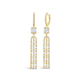 1.86ct 14k Yellow Gold Diamond Baguette Earring