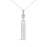 0.90ct 14k White Gold Diamond Baguette Necklace