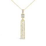 0.90ct 14k Yellow Gold Diamond Baguette Necklace