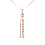 0.90ct 14k Rose Gold Diamond Baguette Necklace