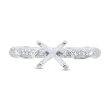 0.34ct 14k White Gold Diamond Semi-mount Ring for 1.00ct Center Size 5
