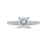 0.36ct 14k White Gold Diamond Semi-mount Ring for 1.25ct Center