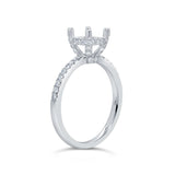 0.36ct 14k White Gold Diamond Semi-mount Ring for 1.25ct Center