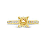 0.36ct 14k Yellow Gold Diamond Semi-mount Ring for 1.25ct Center