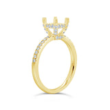 0.36ct 14k Yellow Gold Diamond Semi-mount Ring for 1.25ct Center