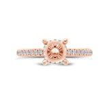 0.36ct 14k Rose Gold Diamond Semi-mount Ring for 1.25ct Center