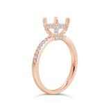 0.36ct 14k Rose Gold Diamond Semi-mount Ring for 1.25ct Center