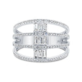 0.52ct 14k White Gold Diamond Baguette Lady's Ring