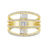 0.52ct 14k Yellow Gold Diamond Baguette Lady's Ring
