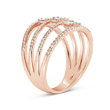 0.52ct 14k Rose Gold Diamond Baguette Lady's Ring