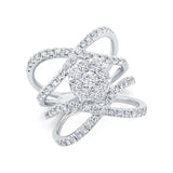 1.46ct 14k White Gold Diamond Cluster Lady's Ring