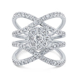 1.46ct 14k White Gold Diamond Cluster Lady's Ring