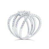 1.46ct 14k White Gold Diamond Cluster Lady's Ring