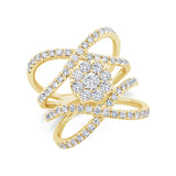 1.46ct 14k Yellow Gold Diamond Cluster Lady's Ring