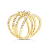 1.46ct 14k Yellow Gold Diamond Cluster Lady's Ring