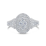0.57ct 14k White Gold Diamond Cluster Lady's Ring