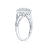 0.57ct 14k White Gold Diamond Cluster Lady's Ring