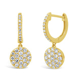 0.50ct 14k Yellow Gold Diamond Pave Earring