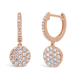 0.50ct 14k Rose Gold Diamond Pave Earring