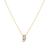 0.22ct 14k Yellow Gold Diamond Baguette Necklace
