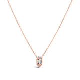 0.22ct 14k Rose Gold Diamond Baguette Necklace